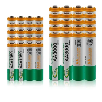 Nový 1.2 V, AA 3000mAh NI-MH Dobíjacie Batérie+AAA batérie 1350 mAh Rechageable batérie NI-MH 1.2 V AAA batérie