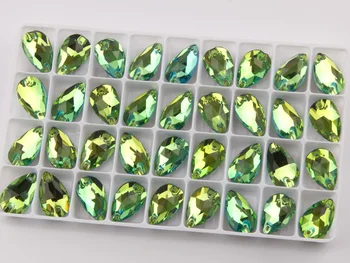 YANRUO 3230 Všetkých Veľkostí Peridot Drop Flatback Crystal Drahokamu Krásu Diamantu Šiť Na Kamienkami Pre Večerné Šaty