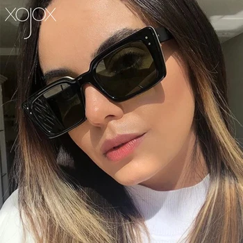 XojoX Vintage Dekoratívne Slnečné Okuliare Ženy Značky Dizajnér Odtiene Okuliare Mužov Námestie Módne Slnečné Okuliare