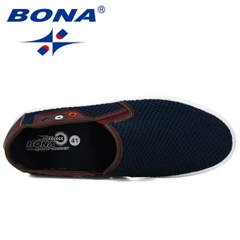BONA 2019 Nové Dizajnér Mužov Ležérne Topánky Hot Predaj Mužov Vonkajšie Tenisky Mužov Robustný Bežné Zapatos Hombre Pošmyknúť Na Mokasíny Trendy