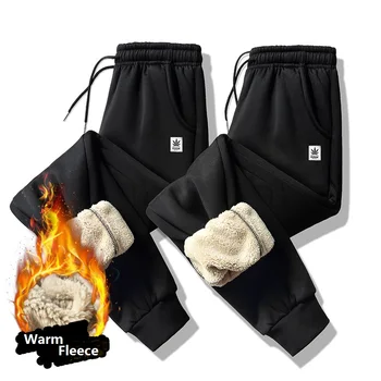 2020 nové zimné Nohavice mužov hrubé rúna udržať v teple čiernej farbe s vreckom na boku veľkosť M až 7XL