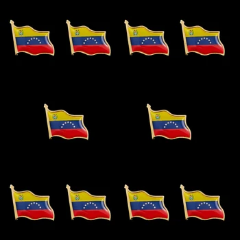 10PCS/Set Venezuela Módne Vlajka Pin Brošňa Mávali Národnej Vlajky Štýl Vlajka Odznak Brošňa W/ Butterfly Klip Kolíkmi