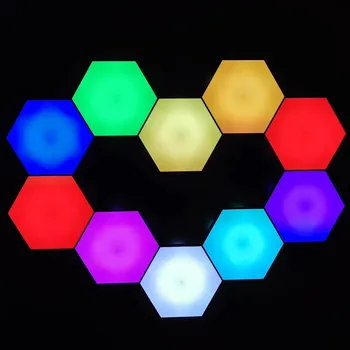 RGB Dotyk Nástenné Svietidlo Quantum Ľahký Dotyk Snímača Nočné Osvetlenie LED Hexagon Svetlo Magnetické Modulárny Tvorivé Domova Nočné Lampy
