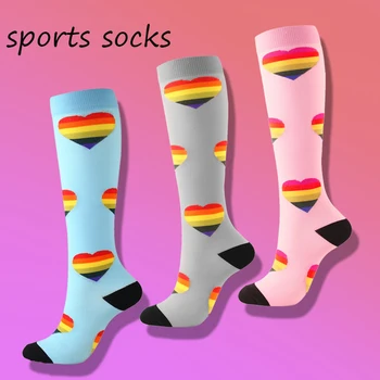 7 Párov Muži Ženy je Kompresné Ponožky Dlhé Pančuchy Priedušná Športové Ponožky so Systémom Cyklistika Futbal Basketbal Sokcs Farebné