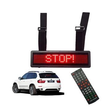 Posúvanie Led Auto Prihlásiť anglický Európskej Znaky Nabíjateľná Batéria Nylonové Popruhy Diaľkové Ovládanie LED Displej Pre Auto Window