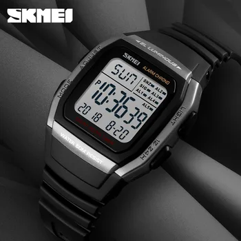 Značka SKMEI 1278 Fashion Square Digitálne Hodinky Kvalitného Plastu, Sport Chronograf Alarm Elektronické Muži Hodinky Reloj Hombre