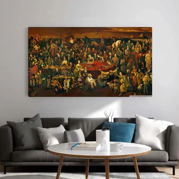 Známeho Sveta Diskutovať o Božskej Komédii s Dante Plátno Maľba Reprodukcií na Stenu, Plagáty Vytlačí Art Obraz Domova
