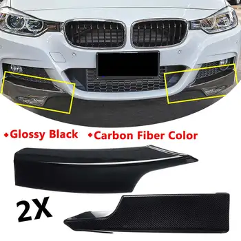 Carbon Fiber /Lesklý Čierny Pre BMW F30 F35 Sedan 4 Dvere, M-Tech M Šport-2019 Splitter Predný Nárazník Pery Telo Kit Spolier