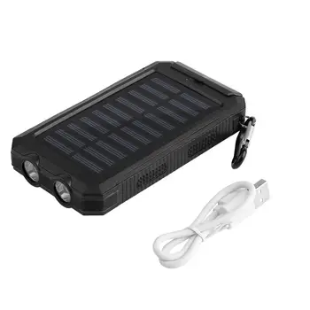 Vodotesný, Odolný 300000mAh Prenosná Solárna Nabíjačka Dual USB Batérie Banka S Kompasom 2 LED pre Vonkajšie Núdzové