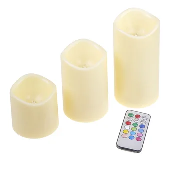 Home Decor 3ks/set Valcové Farebné Diaľkové Ovládanie Načasovať Flameless LED sviečkach Jedinečný #81304