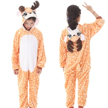Flanelové Deti Nastaviť kigurumi Pyžamo Zime s Kapucňou Zvierat Jednorožec Panda Deti Pyžamá Pre Chlapcov, Dievčatá Oblečenie Sleepwear Onesies