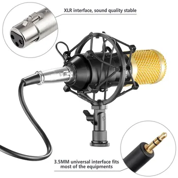 Pre Rádio Braodcasting Spev Nahrávanie KTV Karaoke BM 800 Mikrofón BM800 Mikrofon Kondenzátora Nahrávanie Zvuku S Shock Mount