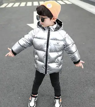 Rlyaeiz 2019 Módne Lesklý detské Zimné Bundy pre Chlapcov Vetrovka Coats 80% Dole Chlapci Bundy Zahustiť Teplé Oblečenie Veku 2-9Y