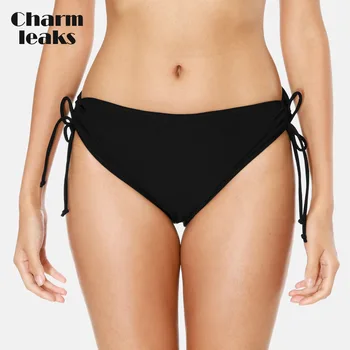 Charmleaks Ženy Bikini Dna Dámy Výrez Plávať Trenírky Jednofarebné Plavky, Nohavičky Strane Obväz Plávanie Dno