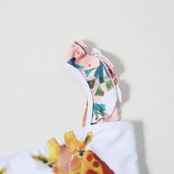 Žirafa Ženy Plavky Jednodielne Push Up Plavky 2020 Mujer Plavky Animal Print Prehrabať Popruhy Plávanie Kombinézu Pláž Nosiť