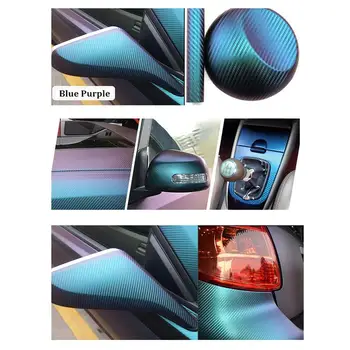 Auto Farebné Nálepky, Fólie pre Autá Uhlíkových Vlákien Telo 3D Dve Vrstvy Vinyl Film 50cmx150cm Chameleon Car Wrap