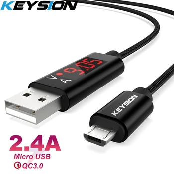 KEYSION Micro USB Kábel Digitálny Displej Rýchle Nabíjanie USB Dátový Kábel pre Samsung Xiao Tabletu Android, Telefón, USB Nabíjací Kábel