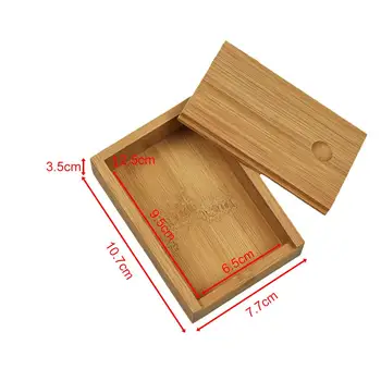 Bambusové Karty Úložný Box Ploche Drevené Poker Hrať Krabica Prípade Pre Hranie Hier Stolovú Dosku Palube Hra