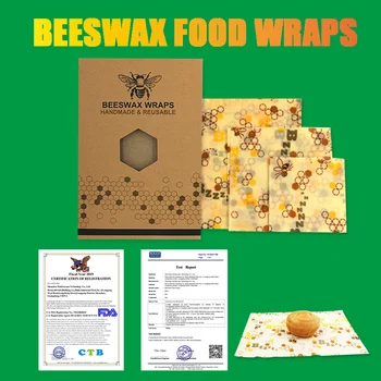 Nový 3 ks / sada šetrné k životnému prostrediu balenie potravín včelí vosk film opakovane čerstvé-vedenie taška kryt natiahnuté balenie