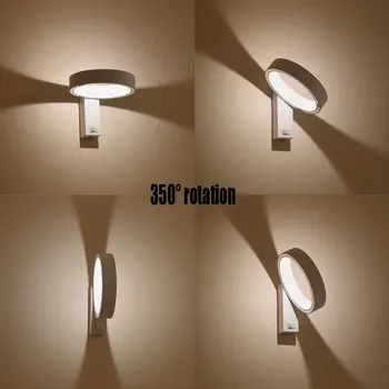 Moderné LED Nástenné Svietidlá Rotujúce Flexibilitu Stenu Spálne Svetlá Hliníkové Telo Krytý Nočné Osvetlenie