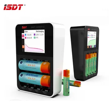 ISDT C4 8A Dotykový Displej Inteligentná Nabíjačka Batérií S Farebným Displejom a USB Výstup Pre 18650 26650 AA AAA Batérie