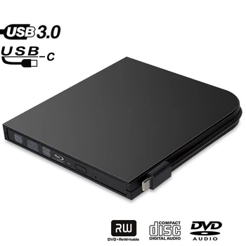 Externé Blu-Ray, DVD Napaľovačka diskov Prehrávač USB3.0 Typ-C DVD-RW, VCD, CD-RW Napaľovačka Jednotka jednotka superdrive Pre Apple Pro Air iMAC PC Notebook