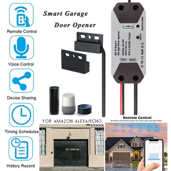 Wofea WiFi Smart Switch Garážové brány Otvárač Regulátor Pracovať S Alexa Echo Domovská stránka Google SmartLife/Tuya APP Control Č Hub Vyžadovať
