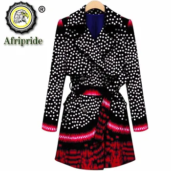 Africké coats pre ženy bazin riche ankara tlač čistej bavlny coats súkromné vlastné vosk batik podšívka outwear dlhá bunda S1824017