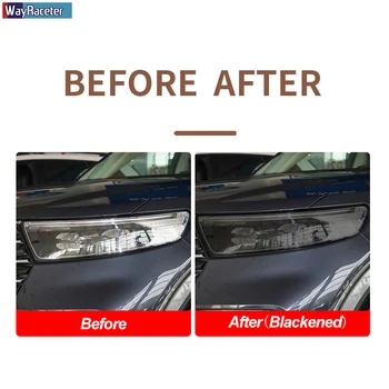 2 Ks Auto Svetlometu Ochranný Film Predné Svetlo Transparentné Údené Black TPU Nálepka Pre Ford Explorer 2020-Na U625 Príslušenstvo