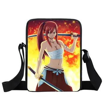 Anime Víla Chvost mini messenger taška ženy kabelka Erza Scarlet Natsu Dragneel malá taška cez rameno chlapci dievčatá kapsičky kríž tašky