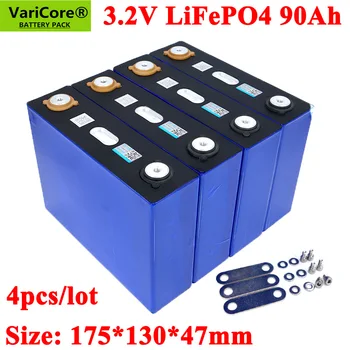 4PCS VariCore 3.2 V 90Ah LiFePO4 batérie môžu tvoriť 12V batérie Lítium-železo phospha 90000mAh Môže urobiť Loď batérie, auto batteriy