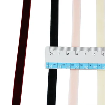 (20m/lot) 10 mm Pružná jednostranná hrnú páska na odev, bytový textil remeselné luk materiál zamatový pásky