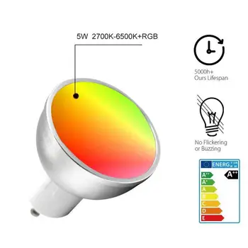 Smart Smart Žiarovky Žiarovky WiFi GU10 RGBW 5W E27 7W Led Diaľkový Reflektor, Žiarovky Lampy Vnútorné Osvetlenie LED Žiarovky NÁS 2020