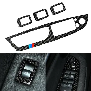 Carbon Fiber Volant Tlačidlá, Panel Kryt pre BMW Auto Auto radiacej Páky Odtlačkový Nálepky Výbava Pre BMW X5 X6 E70 E71 Interiéru