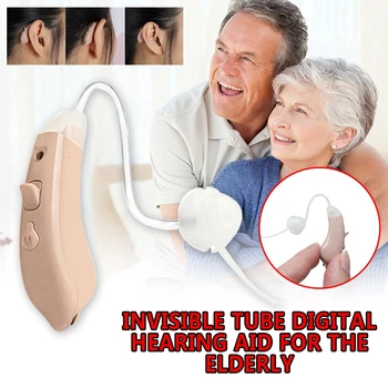 1Pair Digitálne Nabíjateľná sluchadla Neviditeľné Ťažkú Stratu BTE Aids Vysoký Výkon Zosilňovač Zvuku Enhancer Pre Nepočujúcich Starších