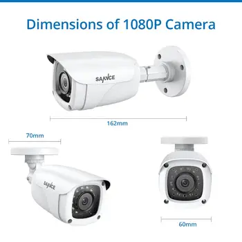 SANNCE 8CH 1080P Lite Bezpečnostný KAMEROVÝ Systém S 5IN1 1080N DVR 4X 8X 1080P IČ Exteriérový Vodotesný Fotoaparát, Video Dohľad Auta
