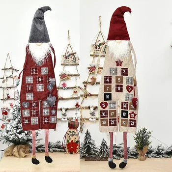 Vianočný Kalendár Textílie Príchodom Anonymný Bábika Časovač Santa Claus Kalendár Veselé Vianoce Dekor