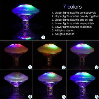 Plávajúce Podvodné Svetlo RGB Ponorné LED Disco Svetlo Svietiť Zobraziť Bazén, vírivka Spa Lampa Vaňa Svetlo