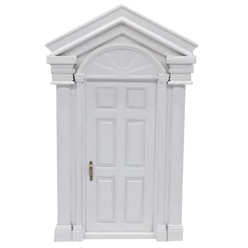 1:12 domček pre bábiky Miniatúrne DIY Drevené Okno, Dvere, Biely Nábytok Príslušenstvo