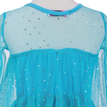 Dievčatá Elsa Zdobiť Princezná Cosplay Kostým Dieťa Snowflak Dlhý Plášť Strany Halloween Oblečenie Deti Snehová Kráľovná Crystal Šaty