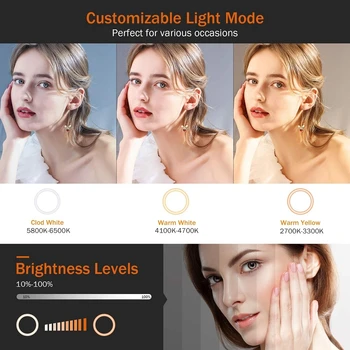 10in LED Selfie Krúžok Svetlo na Fotografovanie RingLight Telefón, Stojan, Držiak na Statív Kruhu Vyplniť Svetla Stmievateľné Lampa Trepied make-up