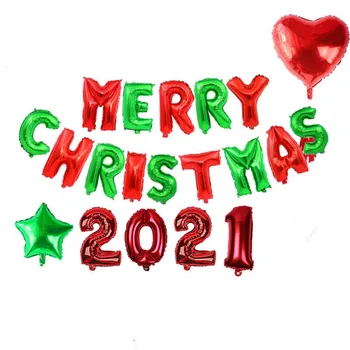 18pcs Šťastný Nový Rok 2021 Gold/Sliver, Fóliové Balóniky Nový Rok Predvečer Party Dekor Navidad 2020 Darček Veselé Vianoce Ballon Dekorácie