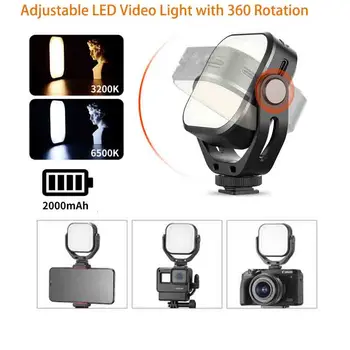 Ulanzi Vijim VL66 Nastaviteľné LED Video Svetlo s Otáčanie 360 Mount Držiak Rechargable SLR ZRKADLOVKY Mobile Vyplniť Svetla