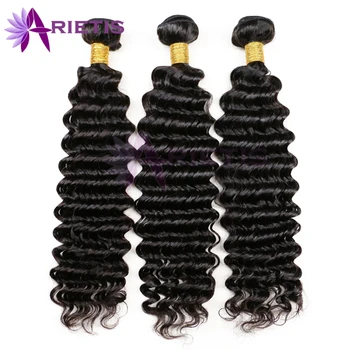 Arietis Vlasy 8-30 Cm Hlboký Vlna Zväzky Peruánskej Remy Ľudské Vlasy Väzbe Zväzky 1-10 Ks Veľkoobchod Prirodzené Farby Pre Ženy