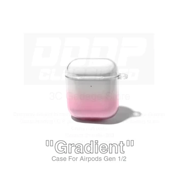 Mäkké Ochranné Jasné TPU puzdro Pre Airpods 1/2 pro Gradient roztomilý zábava gadget s kľúčom karabína háčik príslušenstvo(Ružové)