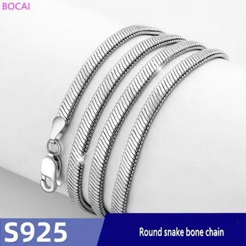 BOCAI s925 mincový striebro Mužov náhrdelník čistého striebra double-layer ploché had kosti reťazca módne trendy, osobnosti Náhrdelník