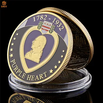 5 ks/Veľa Amerických Purpurové Srdce Odmenu Vynikajúce Vojenské Zásluhy Vojak Medaila pozlátená Výzvou Pamätné Mince Zber