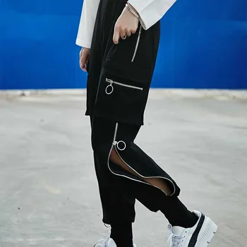Jarné nohavice gothic Nohavice joggers 2020 Žena Streetwear Víre Vetra Strane Zips Dekorácie Tenké Voľný čas Haren Nohavice