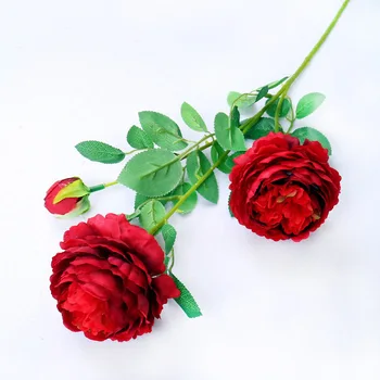65 cm 3 hlavu Viacvrstvových Hodváb Pivónia Umelý kvet Západnej ruže kytice svadobné strane kvet domáce dekorácie