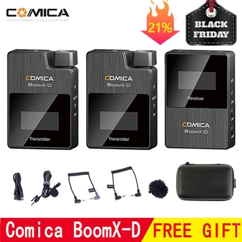 Comica BoomX-D Bezdrôtový Mikrofón Vysielač Súprava Mini Mikrofón, Prijímač 2.4 G Digitálneho pre Fimi plam/Snoppa vmate